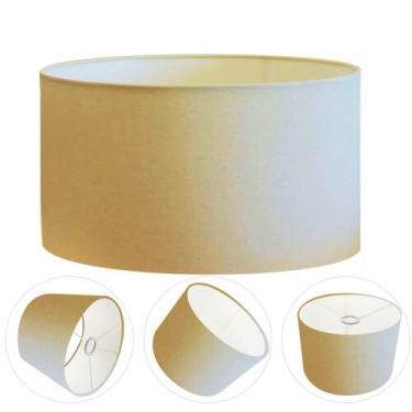 Imagem de Cúpula abajur cilíndrica cp-8024 Ø50x25cm algodão crú - Vivare