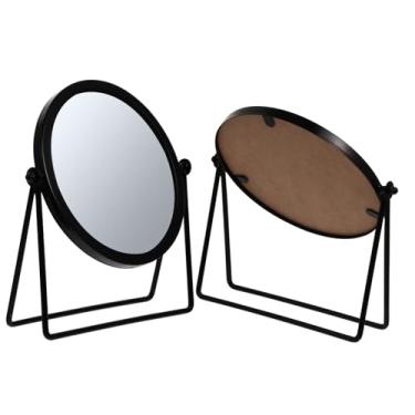 Imagem de TLTDSMY Espelho giratório para maquiagem espelho de penteadeira decoração vintage espelho giratório decoração de mesa espelho cosmético espelho giratório de mesa banheiro parede metal estudante