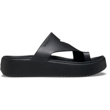Imagem de Crocs Sandálias femininas Getaway Toe com plataforma, conforto LiteRide, Preto, 36