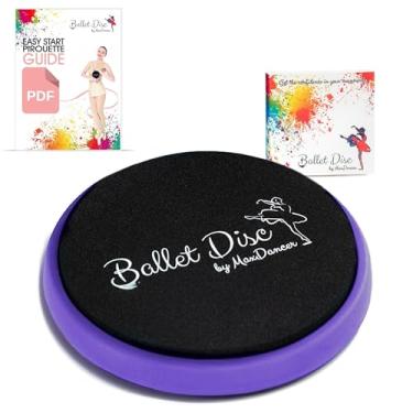 Imagem de Disco de giro de balé para dançarinos, ginástica e patinadores no gelo. Placa de giro portátil para dança em Releve. Faça suas curvas, pirueta e equilíbrio melhores (roxo sem bolsa)