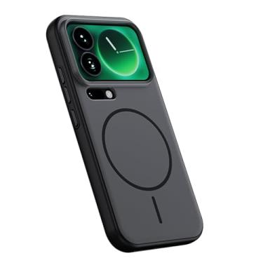 Imagem de POYUFRG Capa magnética para Xiaomi 17 Pro Max/17 Pro, capa de proteção antiimpressão digital fosca fina suporta carregamento sem fio, capa de celular, preta, 17 ProMax