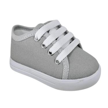 Imagem de Tenis Infantil Cano Baixo Liso - Baby Anjo, Cinza, 26