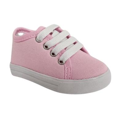 Imagem de Tenis Infantil Cano Baixo Liso - Baby Anjo, Rosa, 24