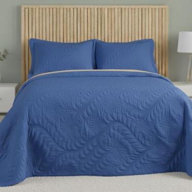 Imagem de Colcha Cobre Leito 3 Peças Matelado Casal e Queen Fronha Com Aba Ameri