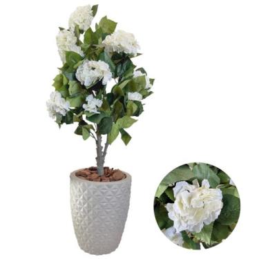 Imagem de Planta Artificial Hortência Folhagem Com Vaso Completo Decor - Flor Im