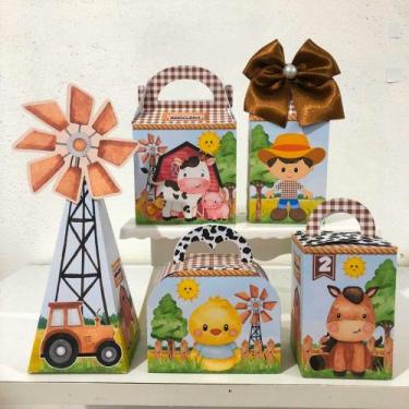 Imagem de 20 Personalizados Fazendinha - Kit Festa - Lembrancinhas - Caixinhas -