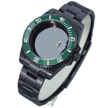 Imagem de FEIYASHI Caixa de relógio preta SUB Steel Diver com vidro de safira à prova d'água para movimento NH35 NH34 NH36 Miyota8215, Tampa inferior de vidro 5, For NH35 34 36 38 Movement, Caixa de relógio de