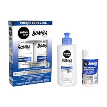 Imagem de Kit SOS Bomba Shampoo + Condicionador com Creme para pentear e Suplemento Crescimento