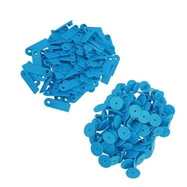 Imagem de Pssopp 100 Etiquetas de Orelha Plásticas do Número Dos Pces, Etiquetas de Orelha Em Branco Tpu para Gado Gado Porco Ovelha Cabra, Fácil de Escrever e Cura Rápida (Nenhuma palavra azul (100 peças))