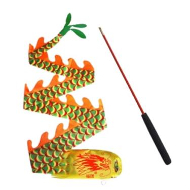 Imagem de Square Dance Streamer de fita leve em forma de dragão 3D - Streamer esportivo portátil adequado para shows de talentos e adereços de desempenho de jogos ao ar livre