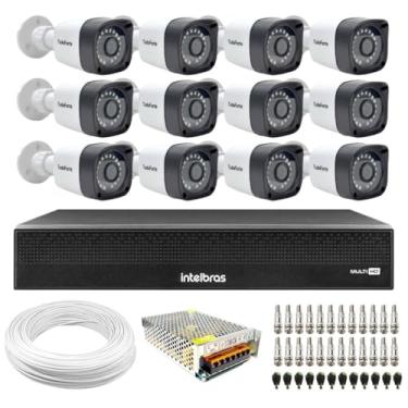 Imagem de Kit 12 Câmeras Tudo Forte TF 2020 B Full HD 1080p Visão Noturna 20M IP66 + Dvr Intelbras MHDX 3116-C 16 Canais