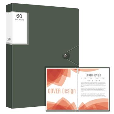 Imagem de Fichário de portfólio de arte, livro de exibição com mangas de plástico, fichário de 60 bolsos com mangas de plástico, exibe 120 páginas de documentos para obras de arte, organização de documentos