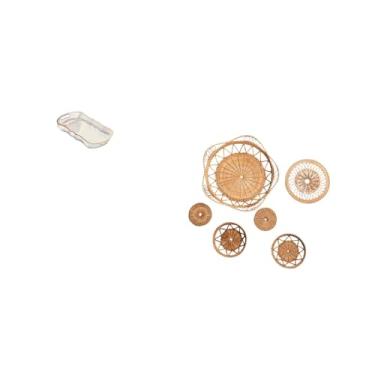 Imagem de Fenteer Bandeja Multifuncional Elegante E Arte Decorativa de Parede de Vime para Banheiro, Penteadeira, Café Da Manhã, Corredor, Quarto, Sala de Chá,