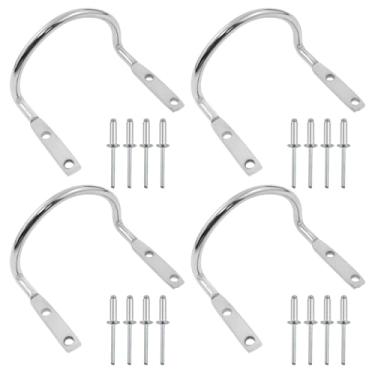 Imagem de zutisay Suporte de martelo para cinto de ferramentas prata com rebites, suportes resistentes para machados, martelos, martelos e ferramentas manuais, 4 peças