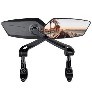 Imagem de Espelhos Para Bicicleta Scooter Motocicleta，Espelho Retrovisor Ajustável (Pacote Com 2)