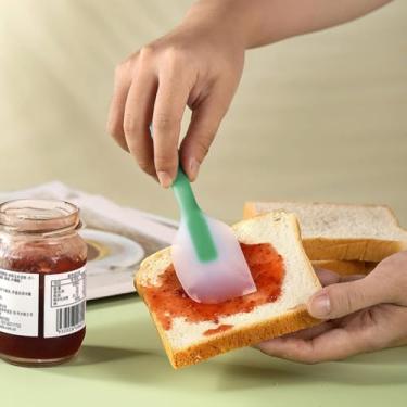 Imagem de Espátula de silicone, resistente ao calor, antiaderente, flexível, raspador, cozinha, bolo, utensílio essencial, raspador premium para creme (verde)
