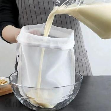 Imagem de Saco de coador de suco de malha superfina de 3 peças para suco de frutas e vegetais, prensa de vinho e filtragem de líquidos