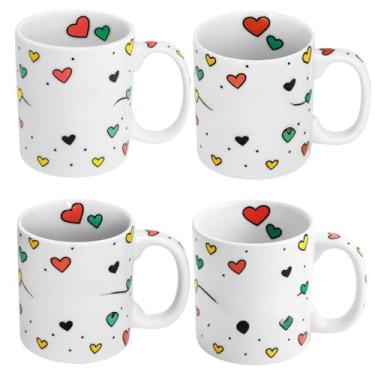 Imagem de Caneca de Café Porcelana, 300ml Xicaras Chá Chocolate Quente Decoração Cozinha(12 Canecas)