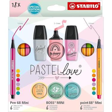 Imagem de STABILO Kit Escolar - Marcadores Mini Pastel C/18 Cores – Love Total