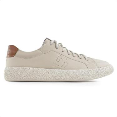 Imagem de Sapatênis de Couro Democrata Masculino Denim Bora Creme 526201-005-44