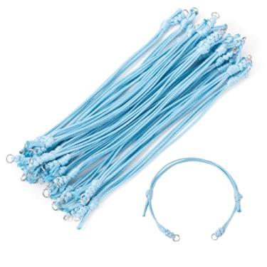 Imagem de 20 pulseiras ajustáveis de fio de poliéster encerado para fabricação de pulseiras trançadas semiacabadas com conector de pingentes de anel de salto para fazer joias da moda feminina faça-você-mesmo 9