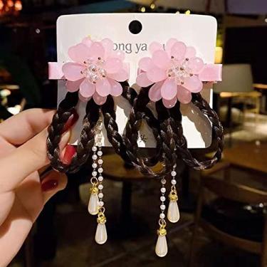 Imagem de Sweet Retro Estilo Antigo Grampo de Cabelo Laço Grampo de Cabelo Bico de Pato Han Acessórios de Roupas Flor de Resina (H)