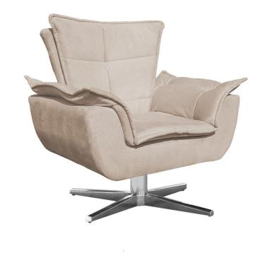 Imagem de Poltrona Giratória Opala Suede Bege Drossi