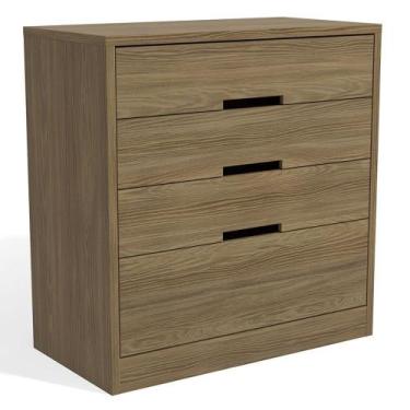 Imagem de Comoda 4 Gavetas 91 Cm S824 Kappesberg Nogueira