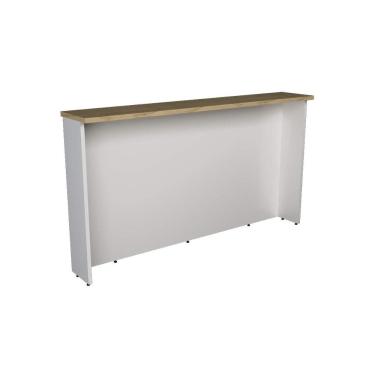 Imagem de Bancada Ilha Cozinha PH 3069 Évora 200cm Branco/Carvalho Nature - Herval