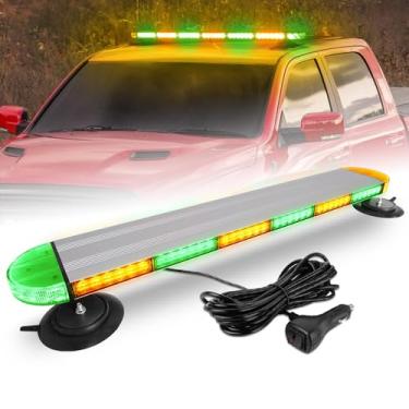 Imagem de ASPL Barra de luzes estroboscópicas de emergência de telhado de perfil baixo de 78,7 cm de alumínio piscante, aviso de segurança, aviso de trânsito, luz de arado de neve para caminhões, reboque