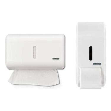 Imagem de 2X Saboneteira Reservatório 400Ml + Dispenser Papel Toalha C