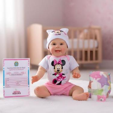 Imagem de Boneca Reborn Bebê Realista Menina Maize Silicone Pode Dar Banho Origi