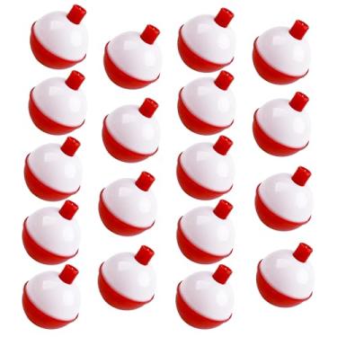 Imagem de JOGFFDE Boias de pesca flutuam em ABS rígido a granel Bobber botão de pressão vermelho/branco boia redonda boias