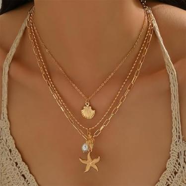 Imagem de Colar de praia feminino com concha, joias de verão, pingente para presente de verão