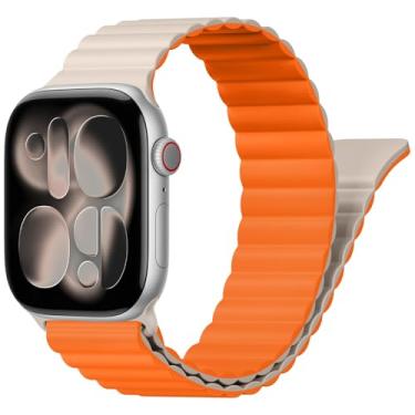 Imagem de Pulseira magnética para Apple Watch séries 11/10/9/8/7/6/5/4/3/SE/2nd/Ultra 2/3 de 40 mm, 44 mm, 42 mm, 46 mm, 49 mm, 45 mm, 41 mm, 48 mm, 38 mm