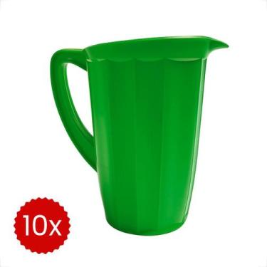 Imagem de Kit 10 Jarras Plásticas 1,7L Reforçadas Para Bebidas Água Suco Uso em 