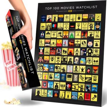 Imagem de Pôster oficial dos 100 melhores filmes da IMDb | Lista de desejos premium - Feito nos EUA | 41 x 50 cm | Presente exclusivo para homens e mulheres amantes de filmes | Suprimentos para noite de cinema