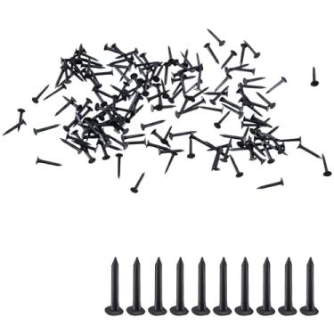 Imagem de 500 peças de tapetes de estofamento a granel, 4 x 13 mm preto móveis unhas tachas caixa de ferragens cortadas pregos para marcenaria, escadas, corredores, sapatos, botas, saltos, solas, correia