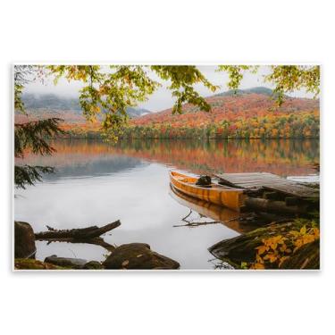 Imagem de Stupell Industries Arte de placa de parede com folhagem calma e doca de barco, design de Jonathan Zaharek, 13 x 19