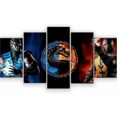 Imagem de Kit quadro decorativo 5 peças 95x60cm Jogo De Luta 02