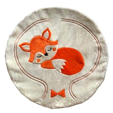 Imagem de Tapete Pelúcia Raposa Fox 90Cm X 90Cm Redondo Decorativo Quarto Infantil Base Emborrachado - Palha