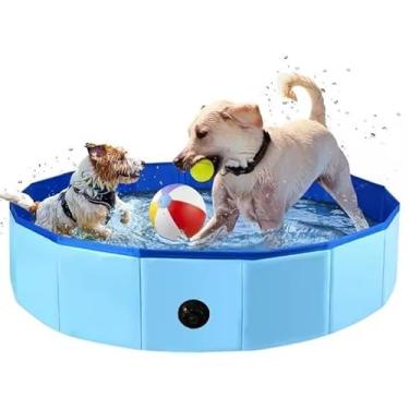 Imagem de Piscina Pet, Banheira para Animais de Estimação Dobrável em Pvc 80x20cm