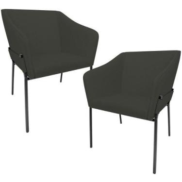 Imagem de Kit 2 Cadeiras Para Sala De Jantar Estar Living Olívia L02 Linho Verde