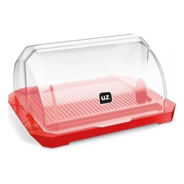 Imagem de 2X Porta Pães Cesto Guarda Pão Bolo Acrílico Tampa Retrátil