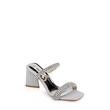 Imagem de Badgley Mischka Sandália feminina de salto Frankie, Prata, 38