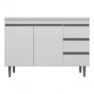 Imagem de Balcão Multiuso P/pia Andreia C/tampo 100cm-branco Cor Branco