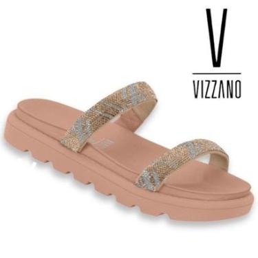 Imagem de Sandalia Papete Vizzano Original Rasteira Flat Slide Strass-Feminino