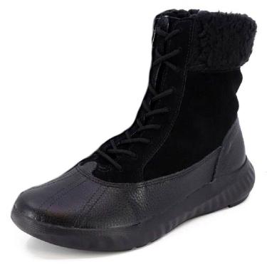 Imagem de Coturno Feminino Conforto Firme Cabedal Camurçado Usaflex