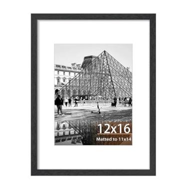 Imagem de YCCXBW Porta-retrato de 10 x 15 cm, para exibição de foto 9 x 12 cm e 6 x 9 cm com tapete ou 10 x 15 cm sem tapete. Moldura de madeira projetada em acrílico para mesa e montagem na parede (grão de