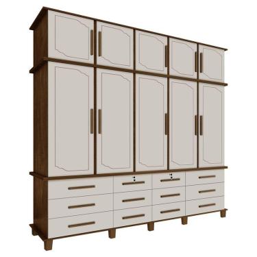 Imagem de Guarda Roupa 10 Portas e 12 Gavetas Nicolau Malbec off White